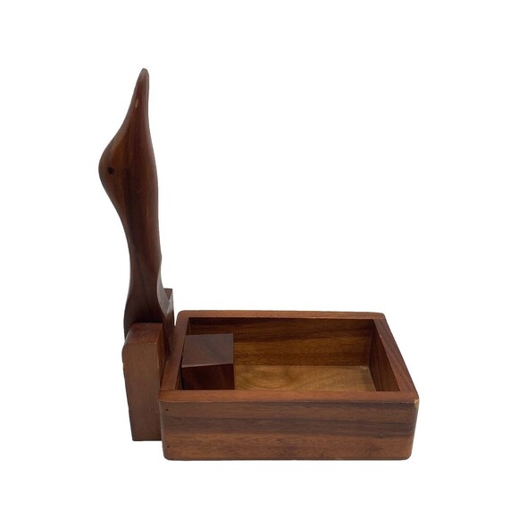 Vintage Nutcracker Duck / Goose Head Wooden Nutcracker Box / Napkin Holder - Picture 3 of 13